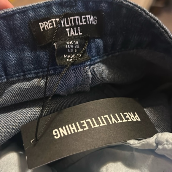 PrettyLittleThing Vintage Wash Wide Leg Jeans US Size 6 - Picture 3 of 5